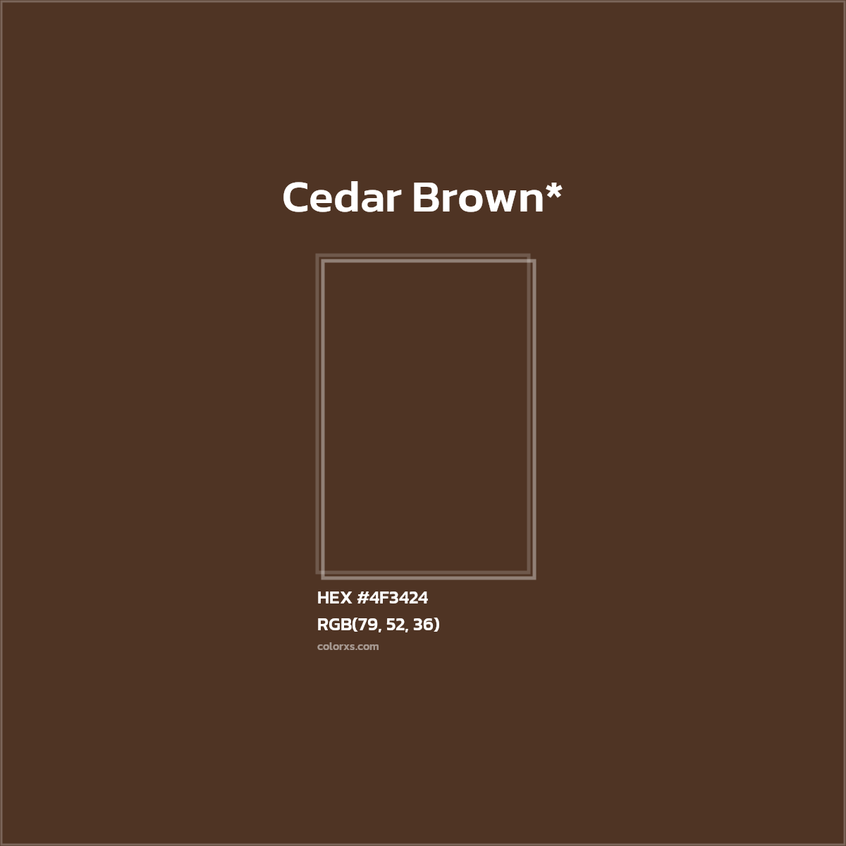 HEX #4F3424 Color Name, Color Code, Palettes, Similar Paints, Images