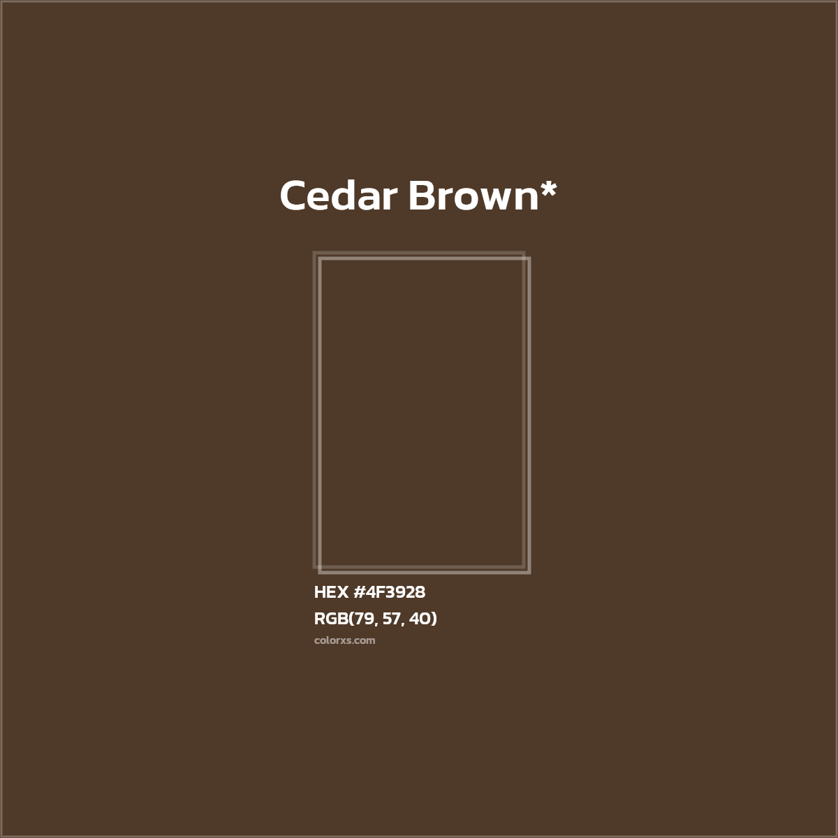 HEX #4F3928 Color Name, Color Code, Palettes, Similar Paints, Images