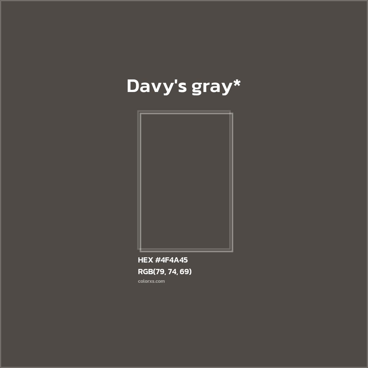 HEX #4F4A45 Color Name, Color Code, Palettes, Similar Paints, Images