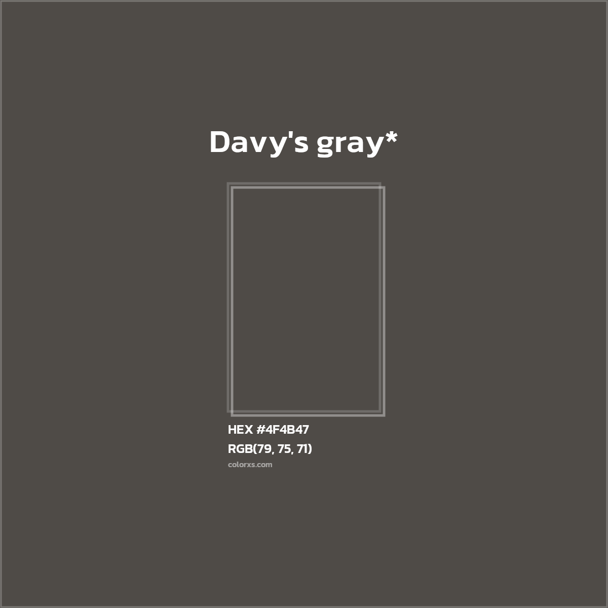 HEX #4F4B47 Color Name, Color Code, Palettes, Similar Paints, Images