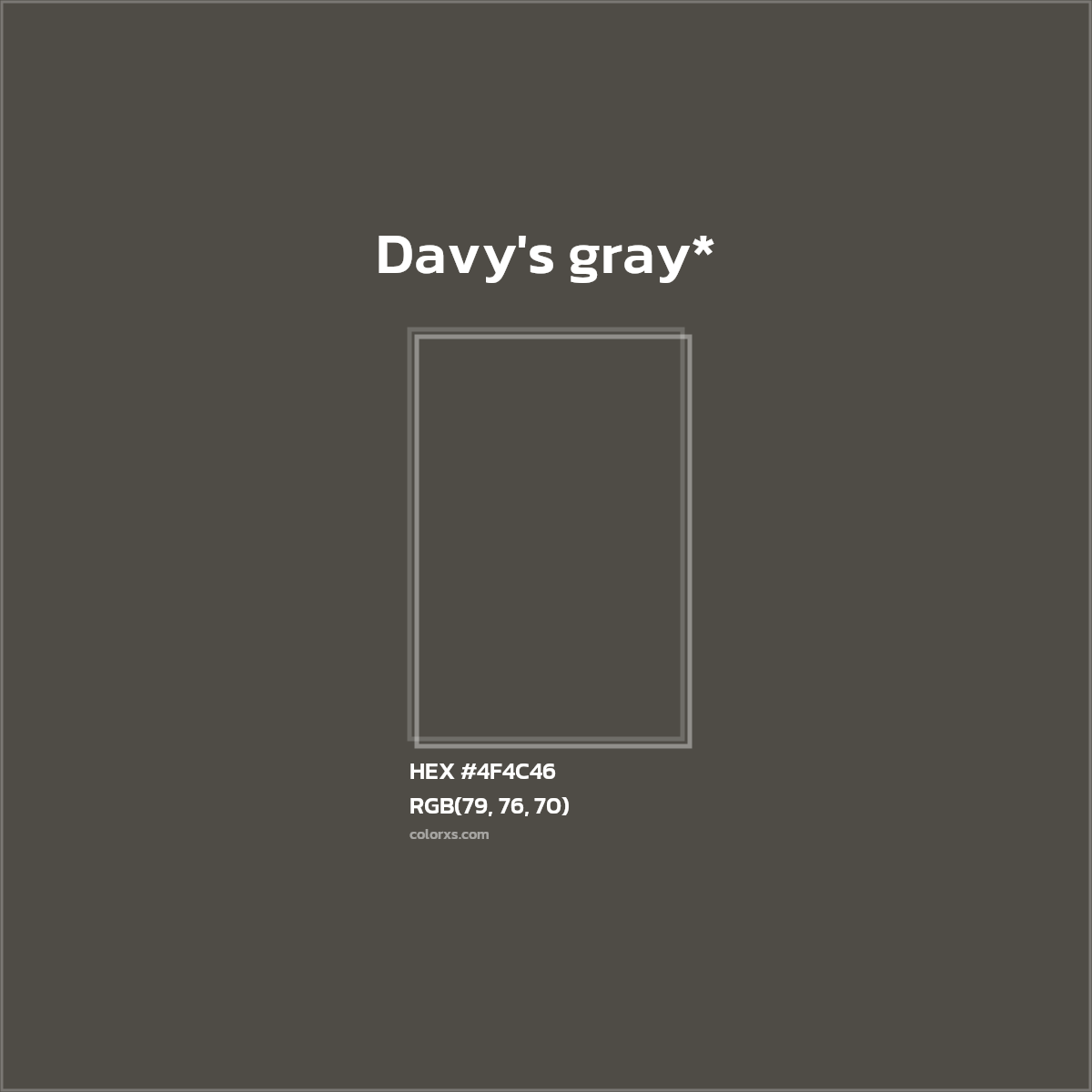 HEX #4F4C46 Color Name, Color Code, Palettes, Similar Paints, Images