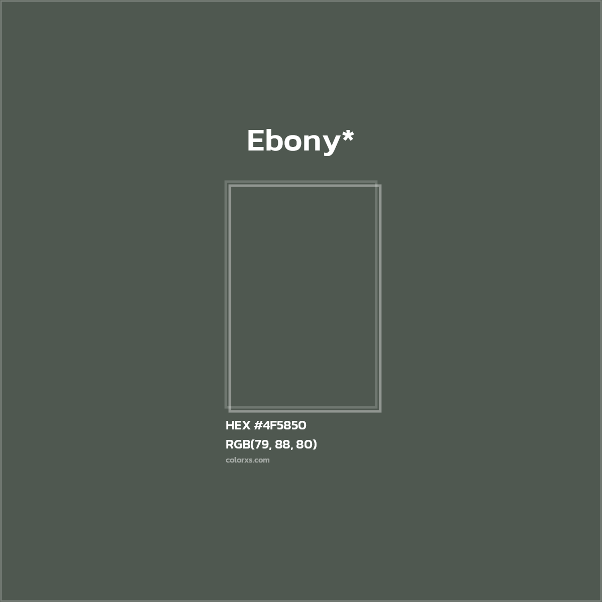 HEX #4F5850 Color Name, Color Code, Palettes, Similar Paints, Images