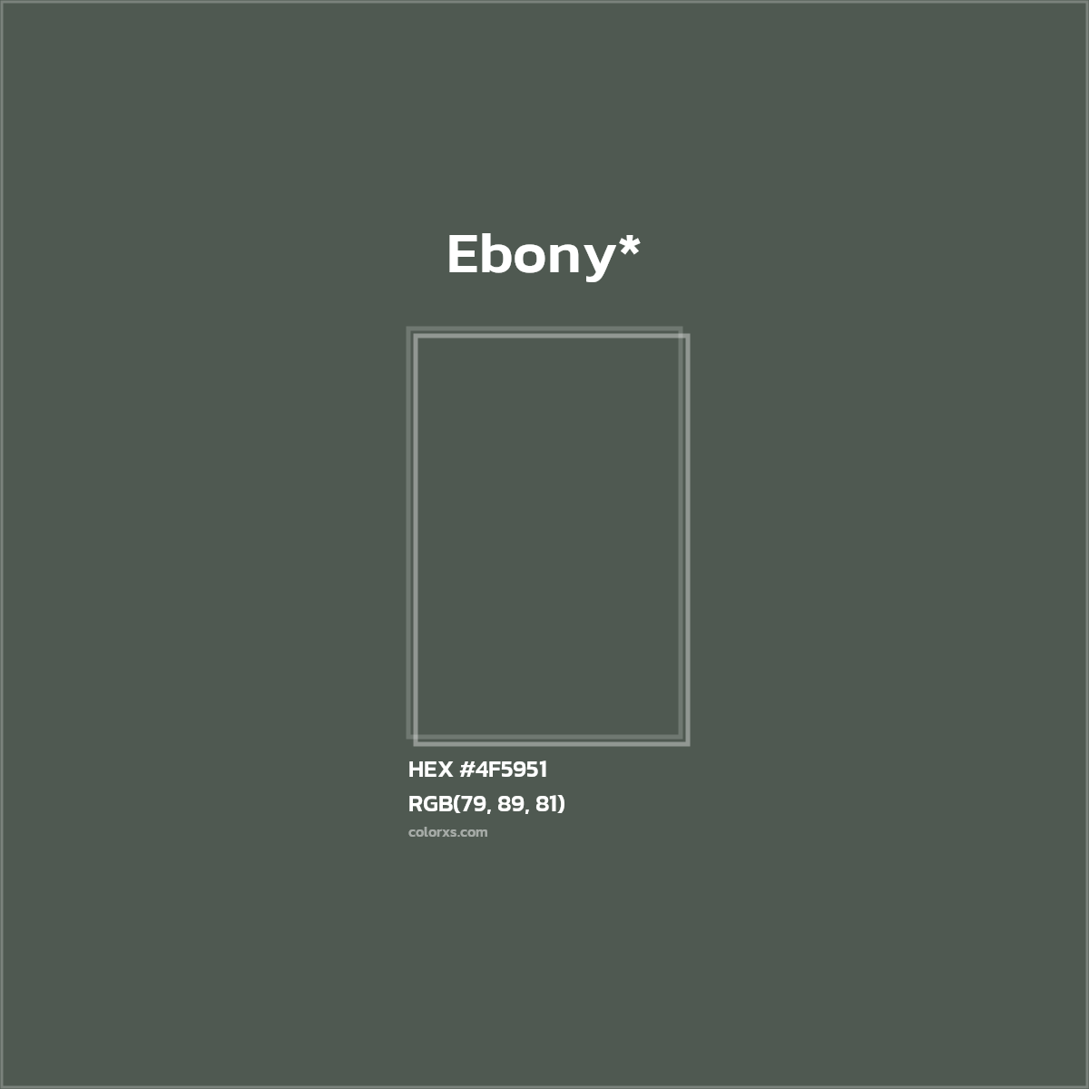 HEX #4F5951 Color Name, Color Code, Palettes, Similar Paints, Images