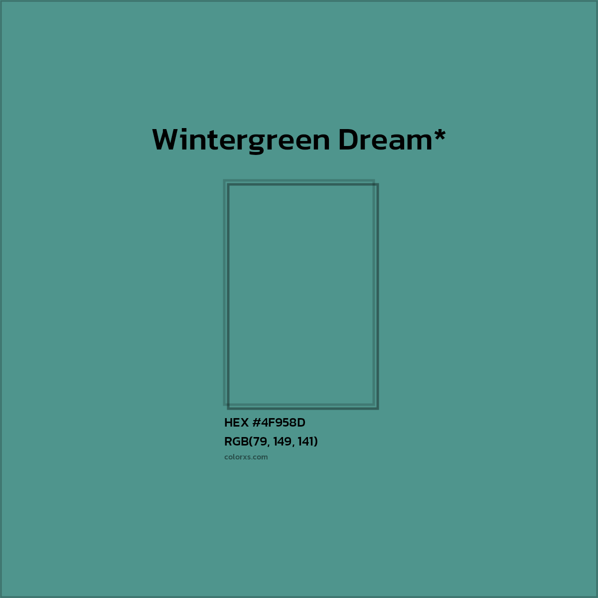 HEX #4F958D Color Name, Color Code, Palettes, Similar Paints, Images