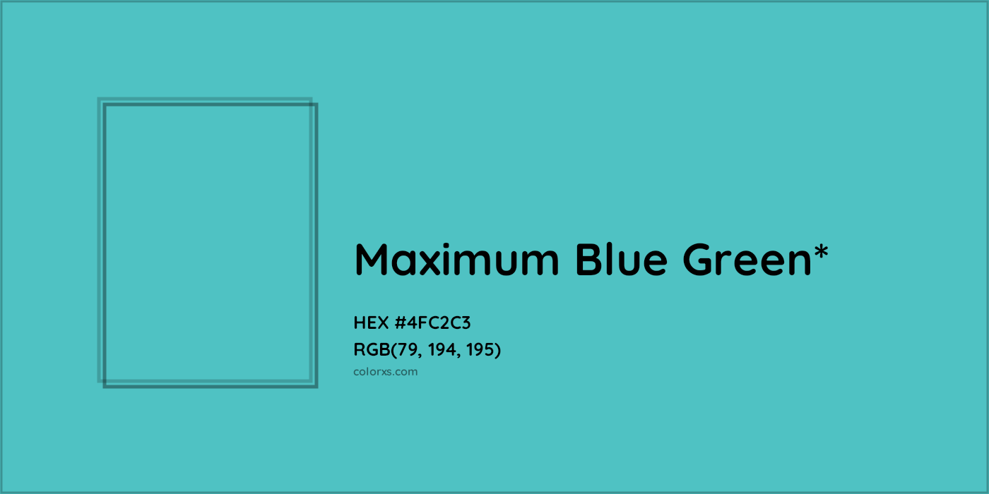 HEX #4FC2C3 Color Name, Color Code, Palettes, Similar Paints, Images