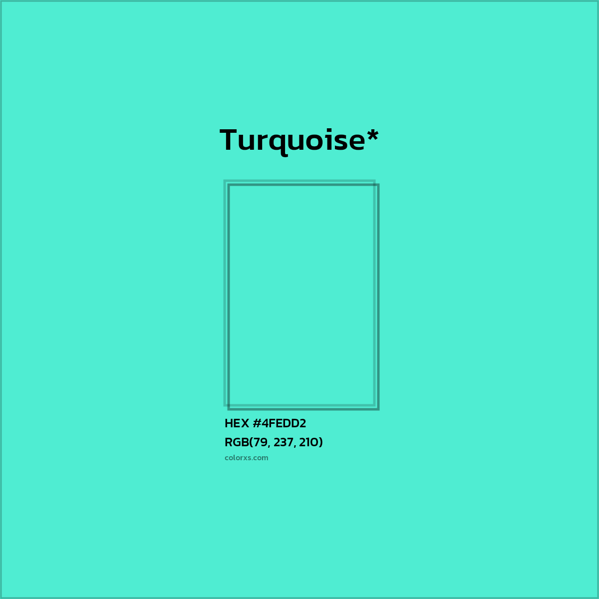 HEX #4FEDD2 Color Name, Color Code, Palettes, Similar Paints, Images