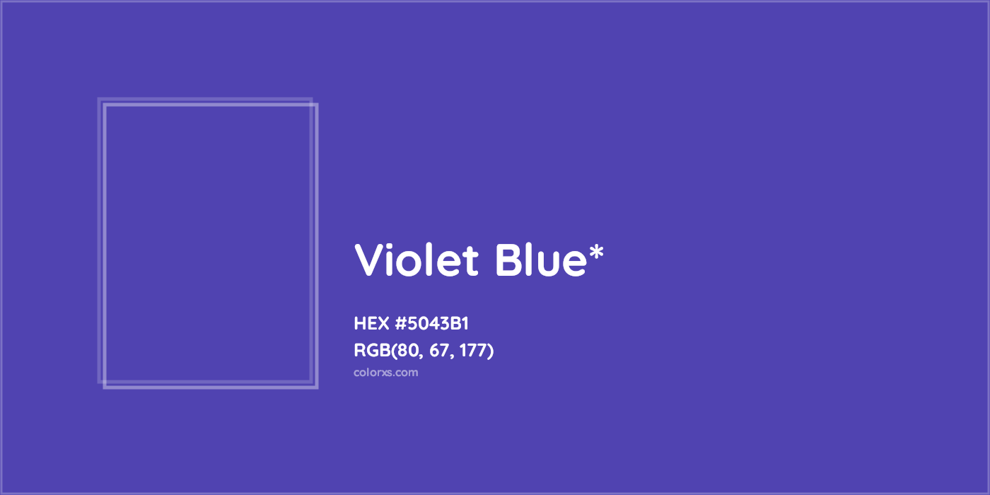HEX #5043B1 Color Name, Color Code, Palettes, Similar Paints, Images