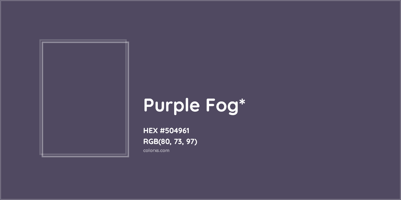 HEX #504961 Color Name, Color Code, Palettes, Similar Paints, Images