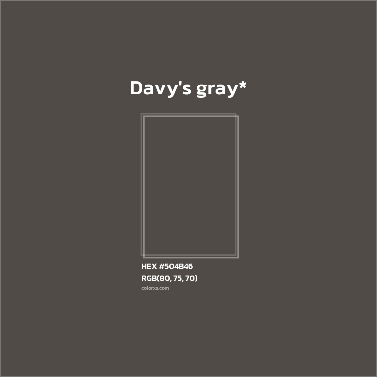 HEX #504B46 Color Name, Color Code, Palettes, Similar Paints, Images