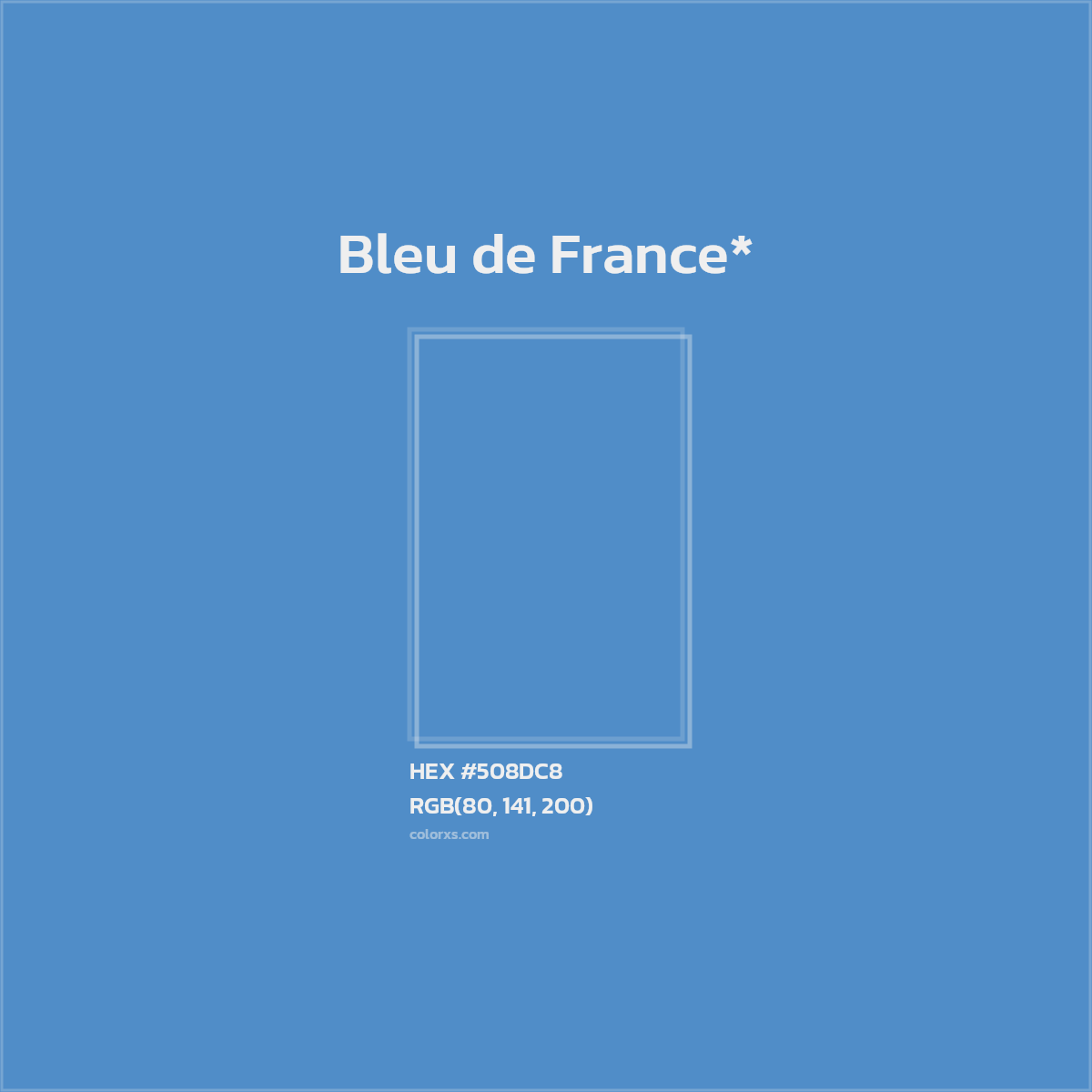 HEX #508DC8 Color Name, Color Code, Palettes, Similar Paints, Images