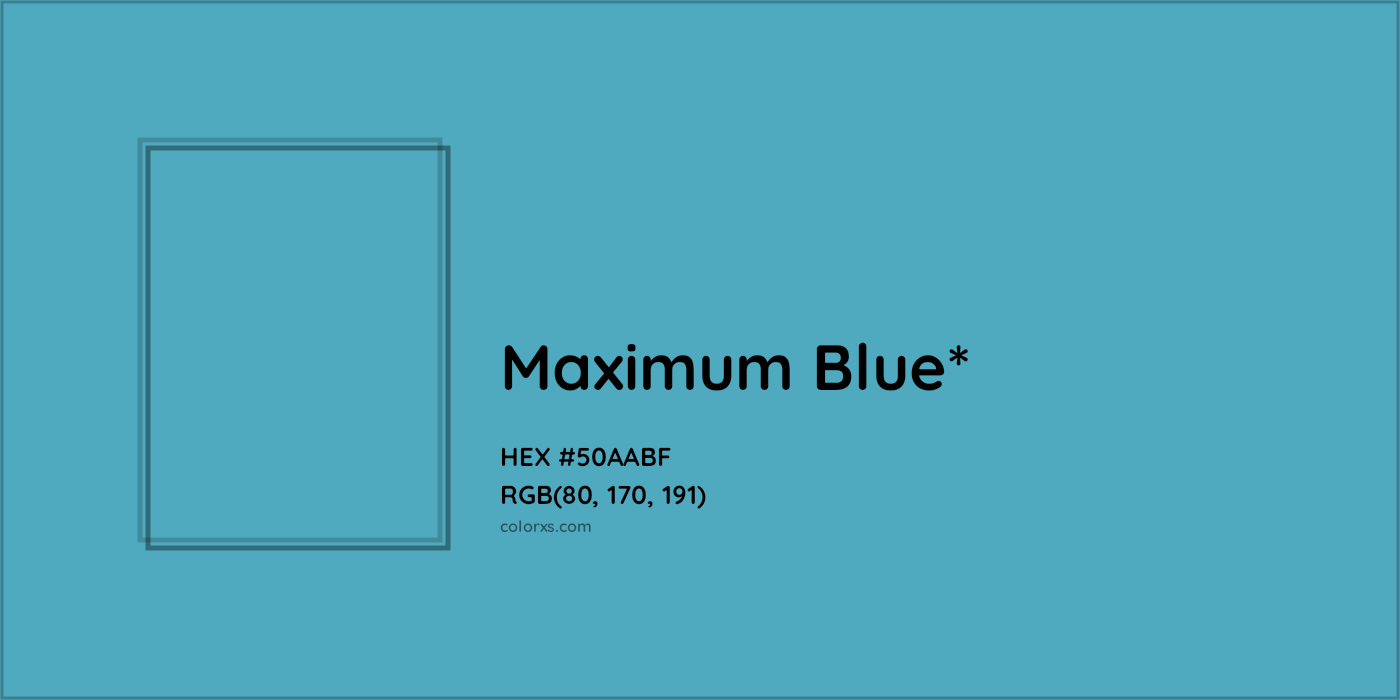 HEX #50AABF Color Name, Color Code, Palettes, Similar Paints, Images