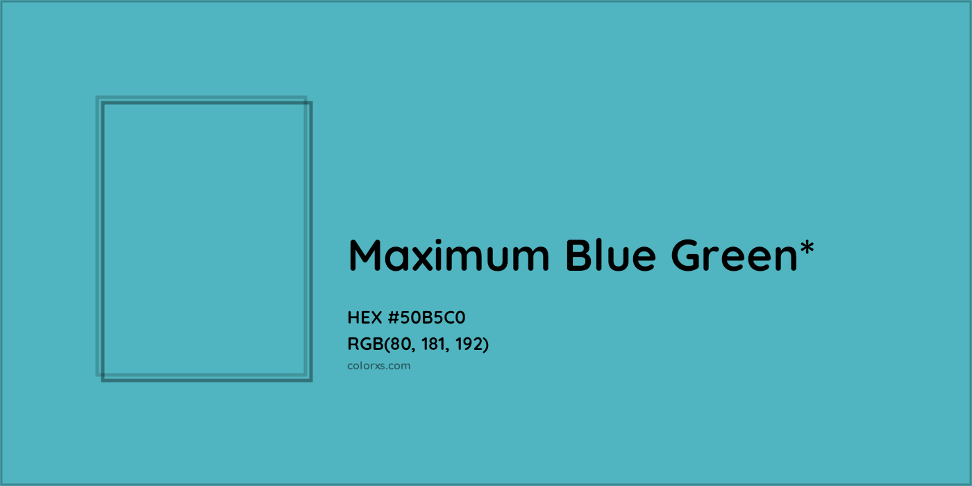 HEX #50B5C0 Color Name, Color Code, Palettes, Similar Paints, Images