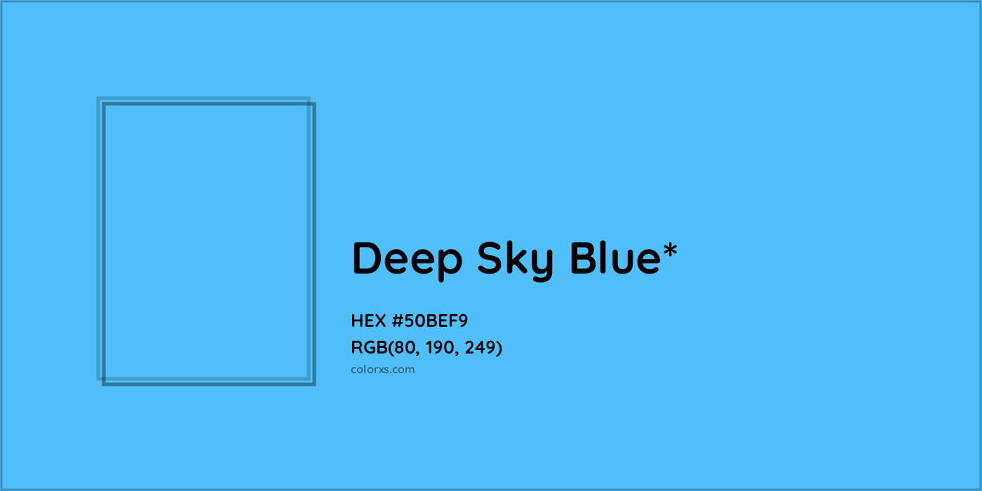 HEX #50BEF9 Color Name, Color Code, Palettes, Similar Paints, Images