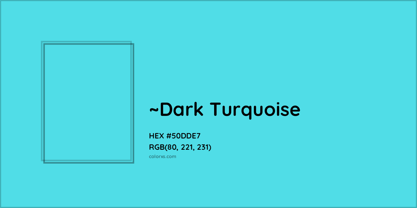 HEX #50DDE7 Color Name, Color Code, Palettes, Similar Paints, Images