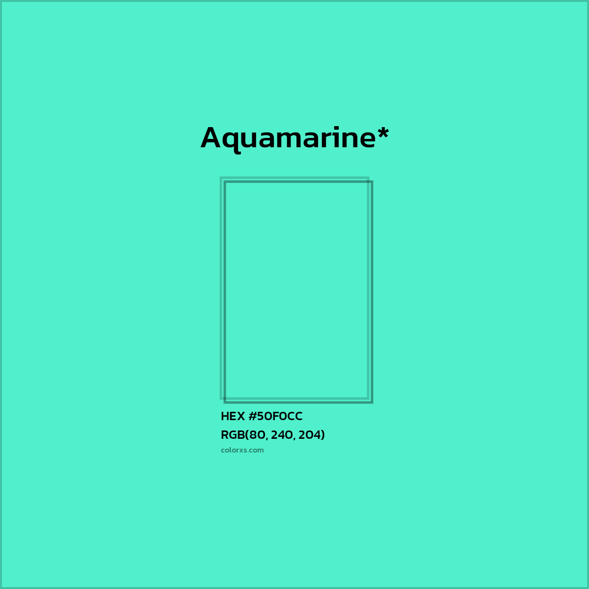 HEX #50F0CC Color Name, Color Code, Palettes, Similar Paints, Images