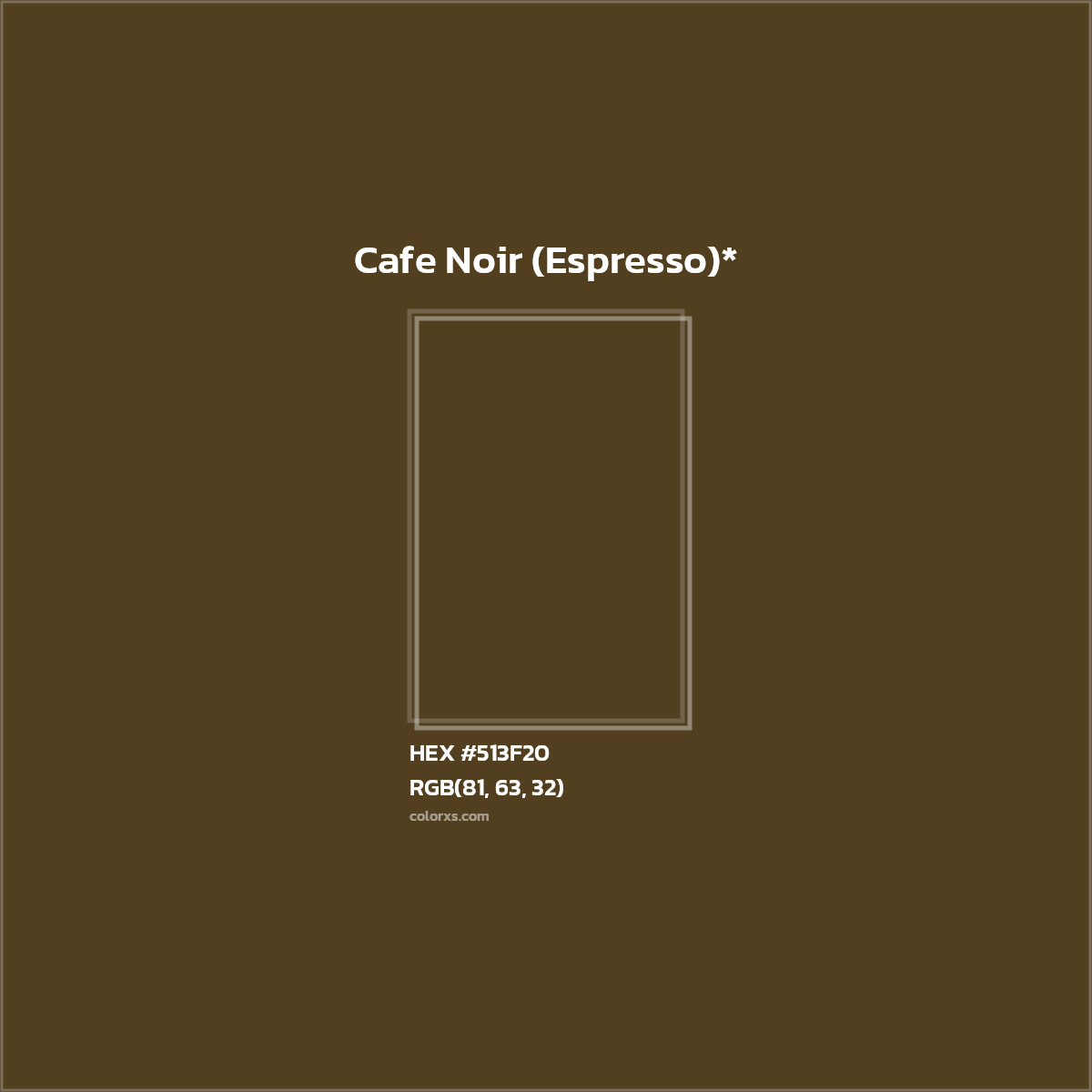 #513F20 hex color. RGB, RYB, CMYK, HSL, HSV codes and color conversions. Matching color names, palettes, paints.