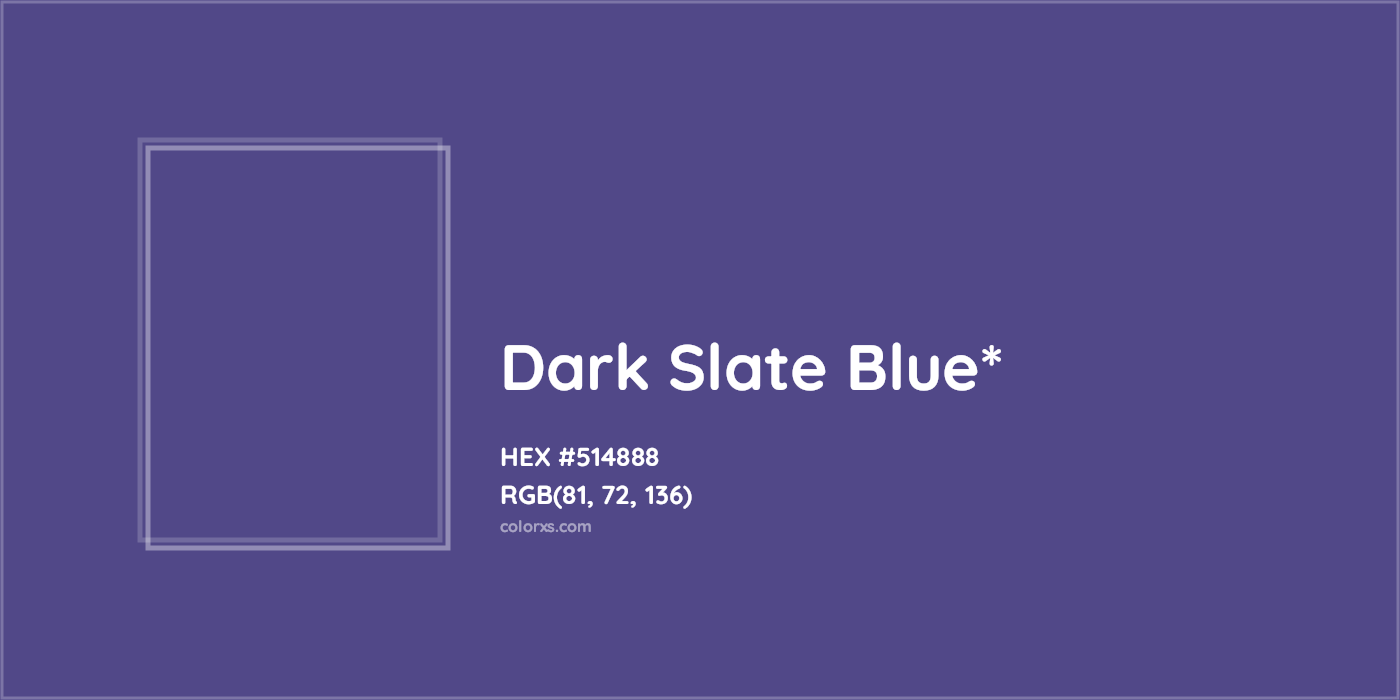 HEX #514888 Color Name, Color Code, Palettes, Similar Paints, Images