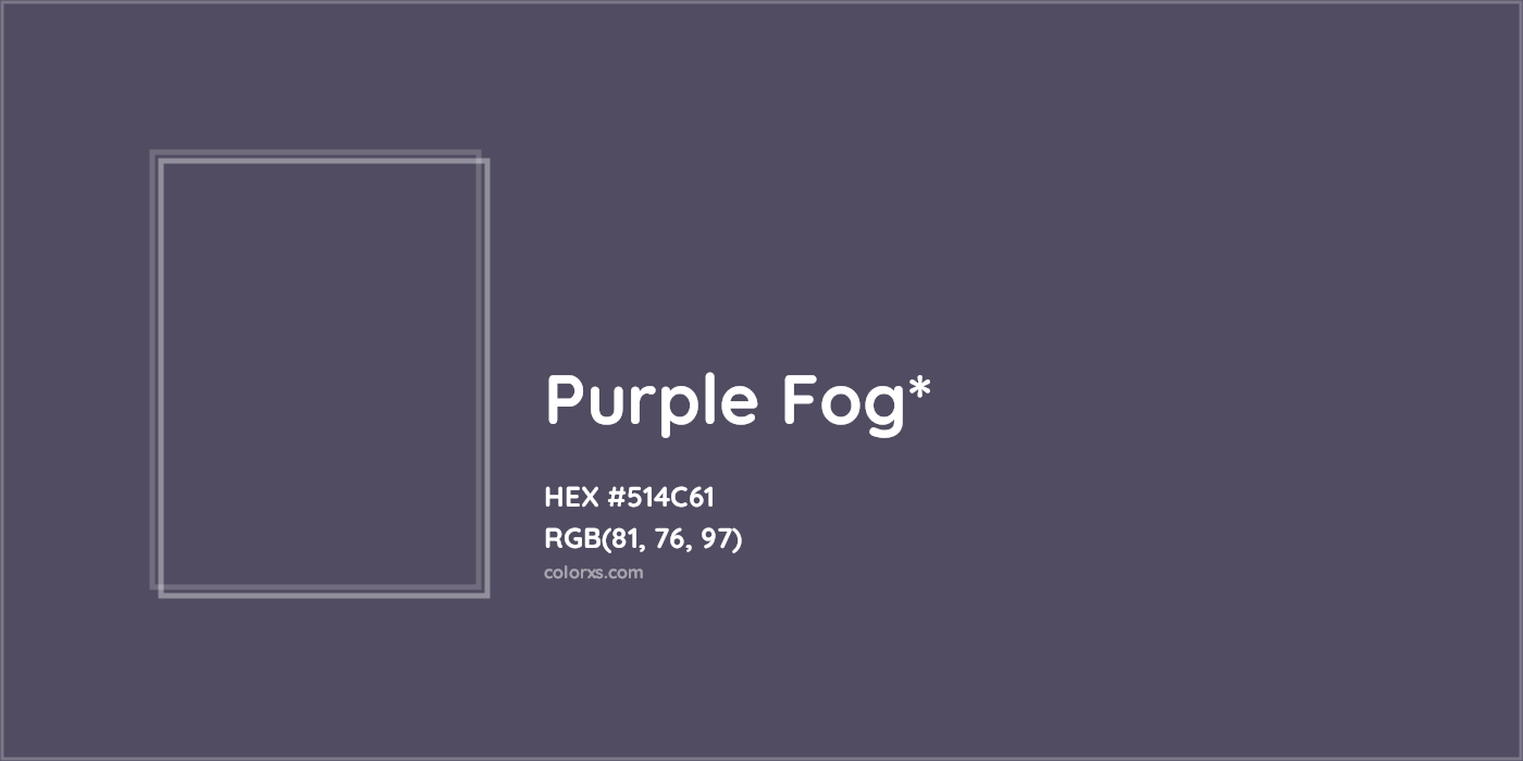 HEX #514C61 Color Name, Color Code, Palettes, Similar Paints, Images