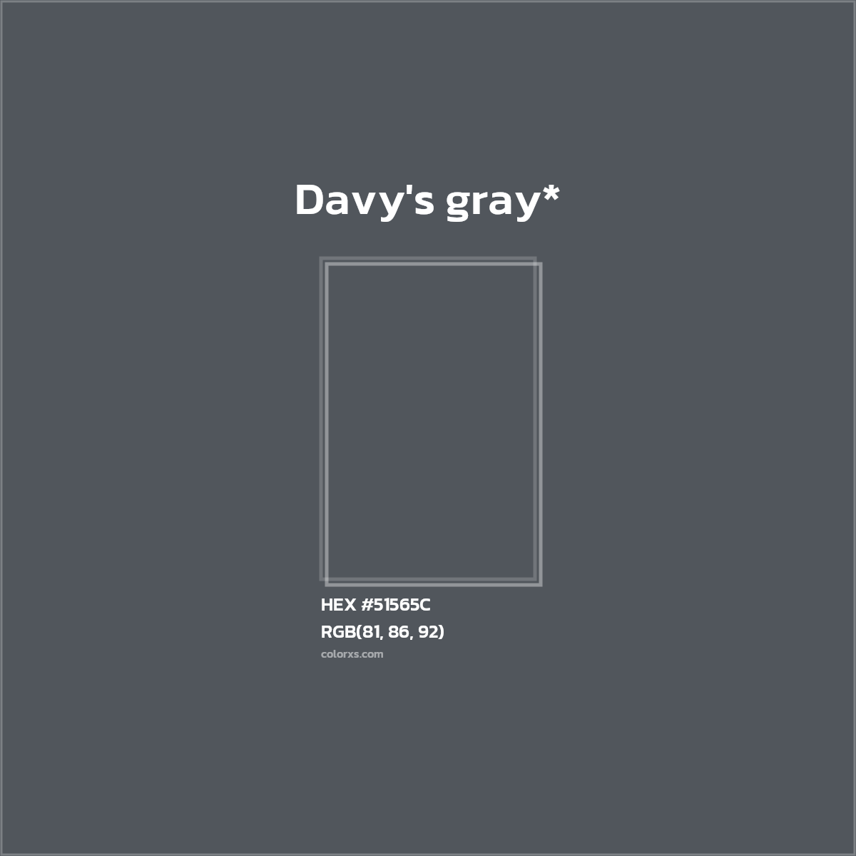 HEX #51565C Color Name, Color Code, Palettes, Similar Paints, Images