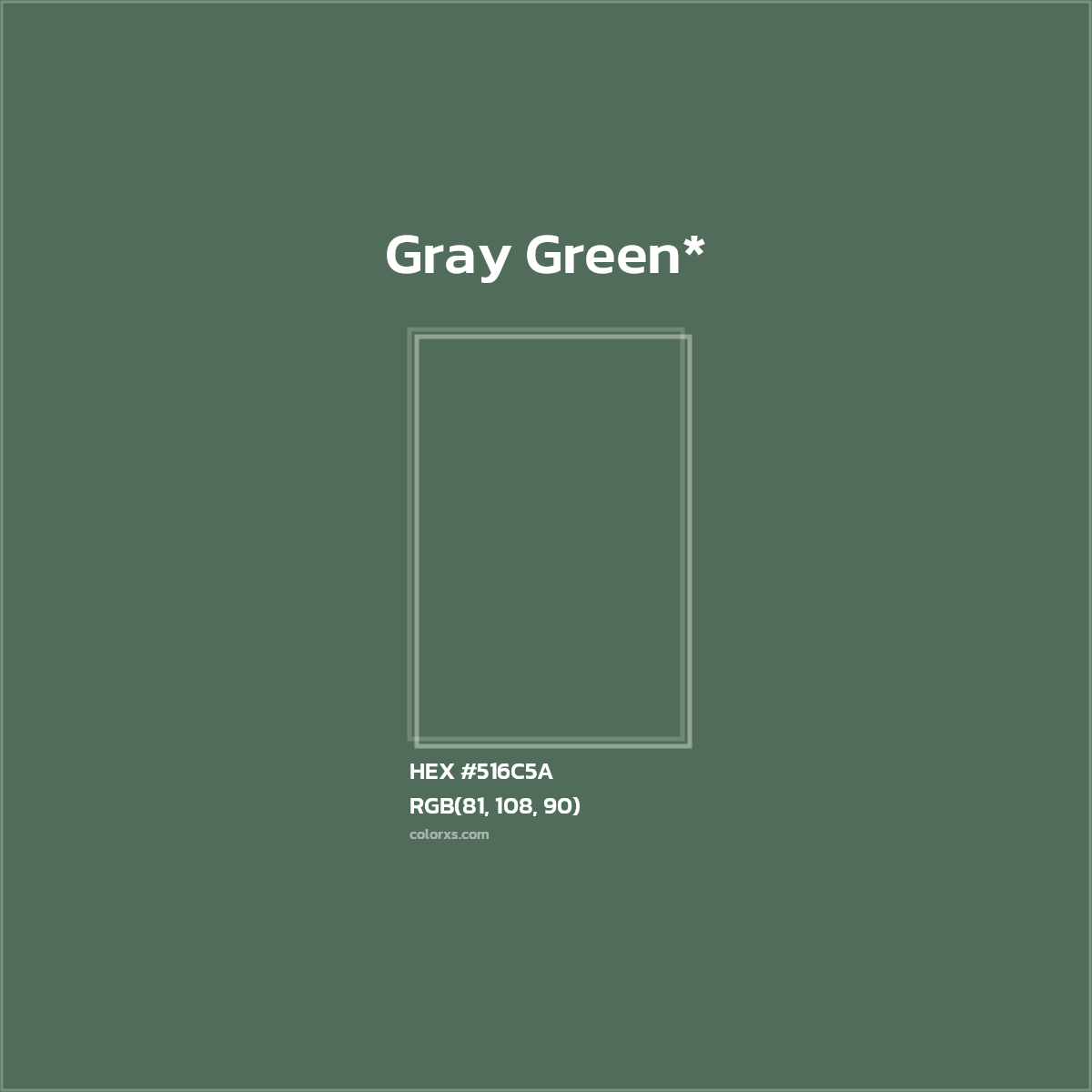 HEX #516C5A Color Name, Color Code, Palettes, Similar Paints, Images
