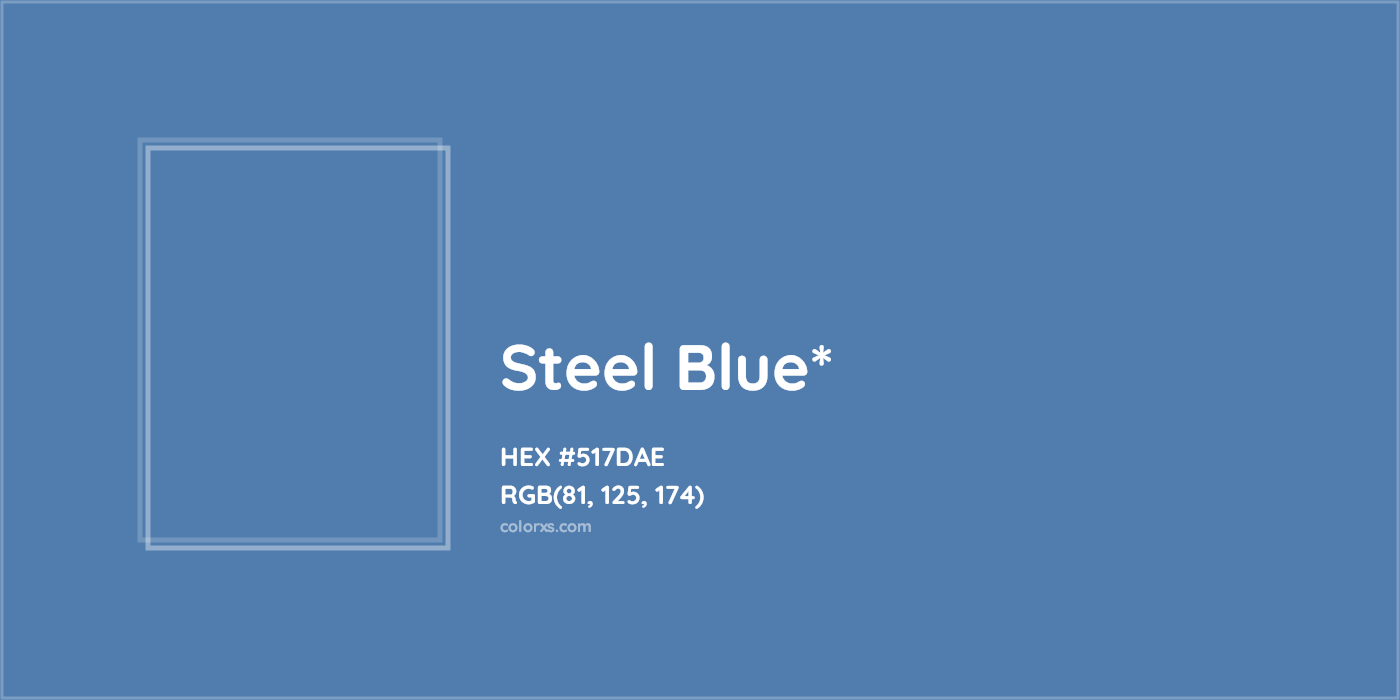 HEX #517DAE Color Name, Color Code, Palettes, Similar Paints, Images