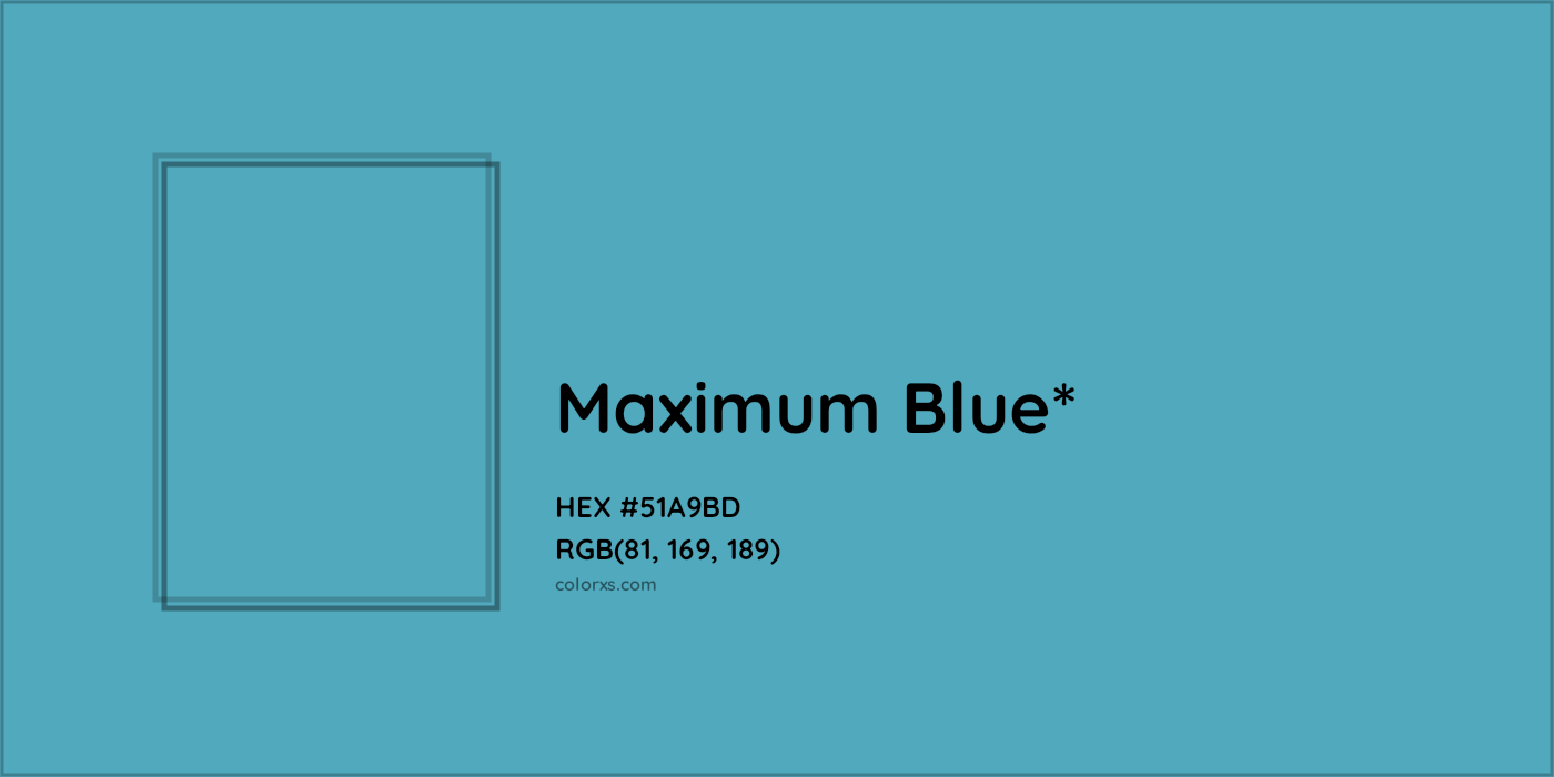 HEX #51A9BD Color Name, Color Code, Palettes, Similar Paints, Images