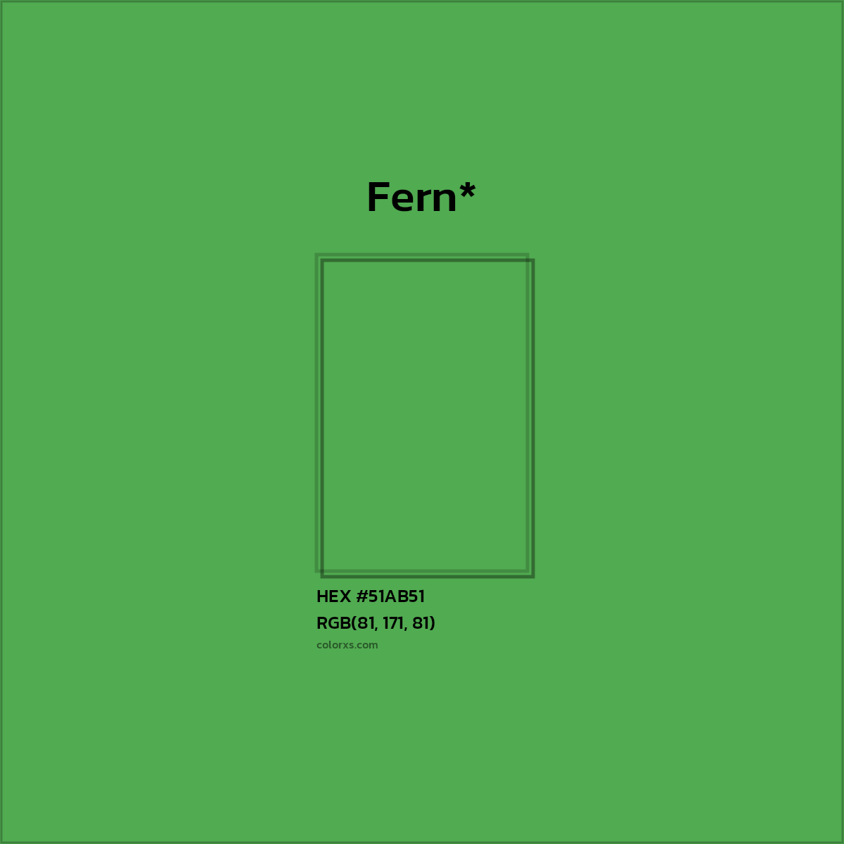 HEX #51AB51 Color Name, Color Code, Palettes, Similar Paints, Images