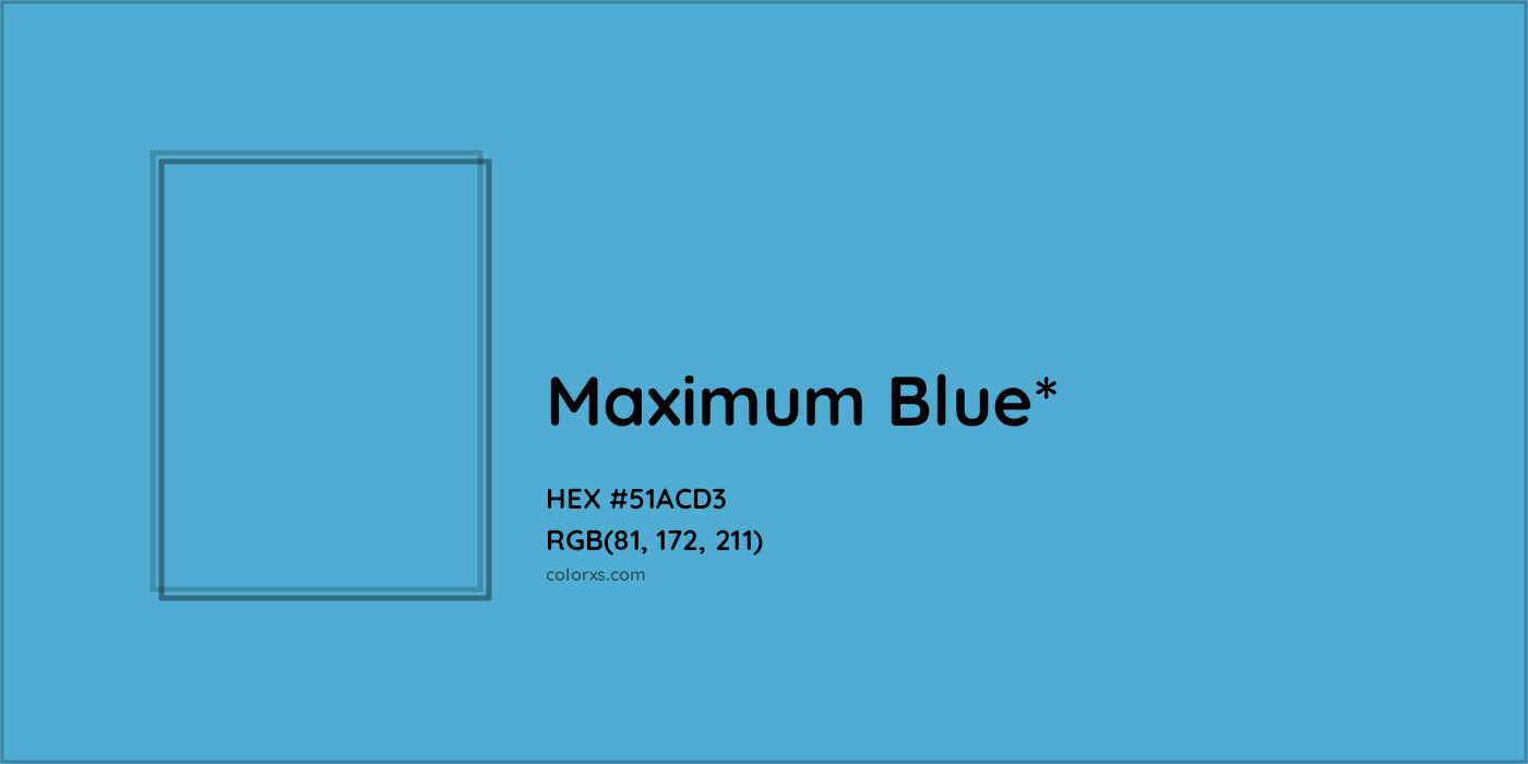 HEX #51ACD3 Color Name, Color Code, Palettes, Similar Paints, Images