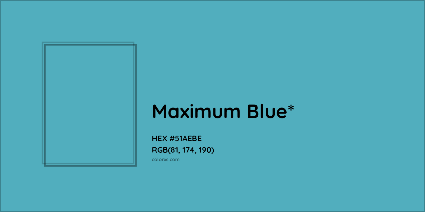 HEX #51AEBE Color Name, Color Code, Palettes, Similar Paints, Images