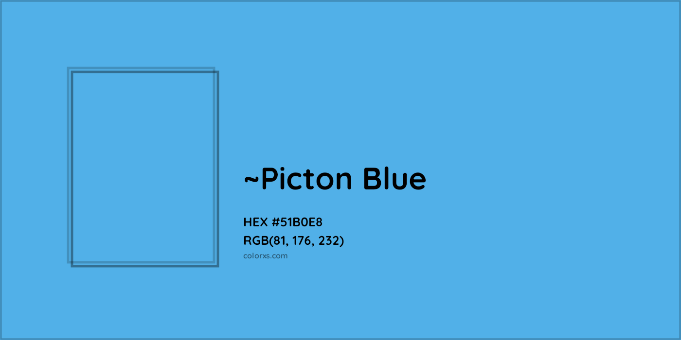 HEX #51B0E8 Color Name, Color Code, Palettes, Similar Paints, Images