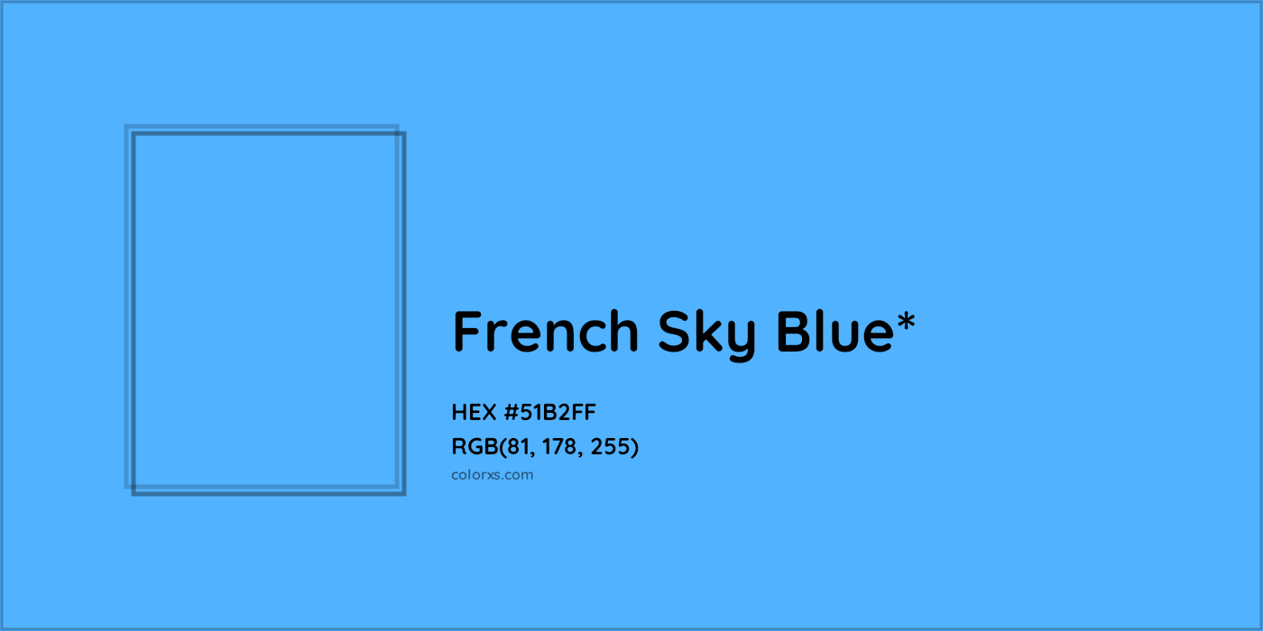 HEX #51B2FF Color Name, Color Code, Palettes, Similar Paints, Images