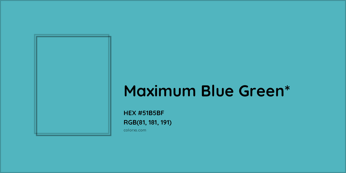 HEX #51B5BF Color Name, Color Code, Palettes, Similar Paints, Images