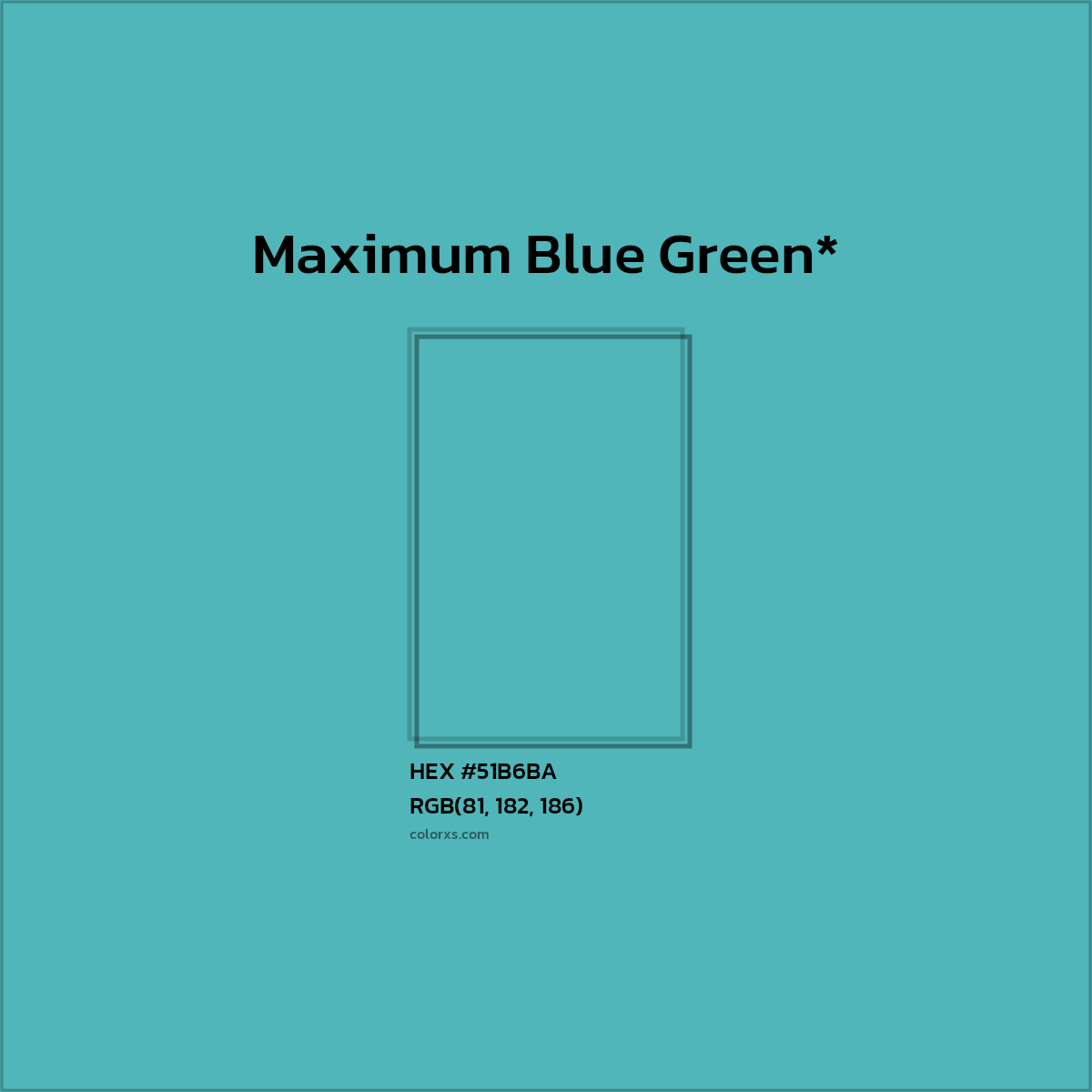 HEX #51B6BA Color Name, Color Code, Palettes, Similar Paints, Images