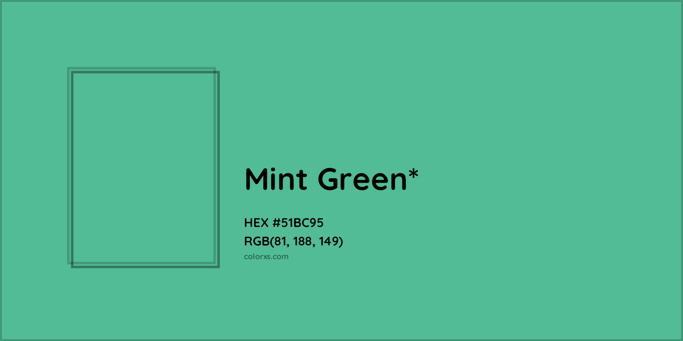 HEX #51BC95 Color Name, Color Code, Palettes, Similar Paints, Images