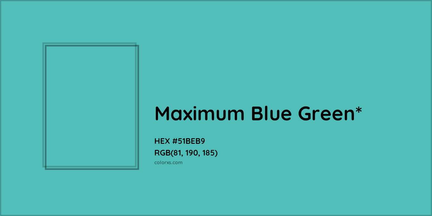 HEX #51BEB9 Color Name, Color Code, Palettes, Similar Paints, Images