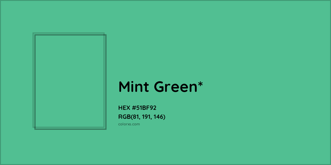 HEX #51BF92 Color Name, Color Code, Palettes, Similar Paints, Images