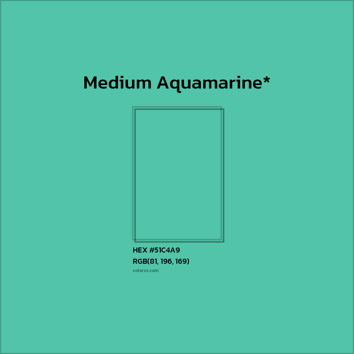 HEX #51C4A9 Color Name, Color Code, Palettes, Similar Paints, Images