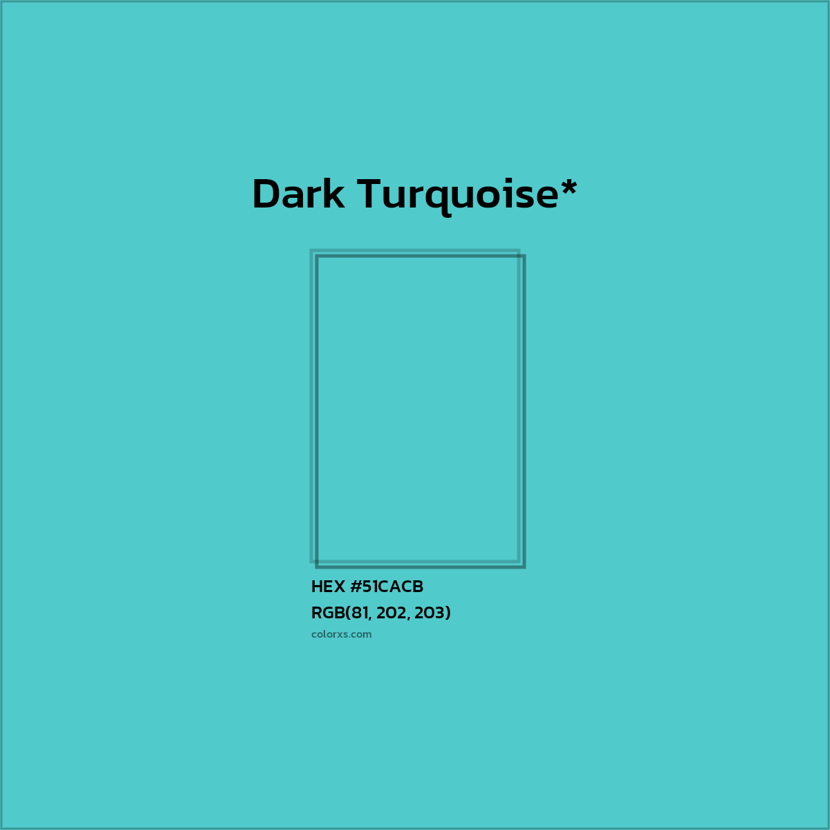 HEX #51CACB Color Name, Color Code, Palettes, Similar Paints, Images
