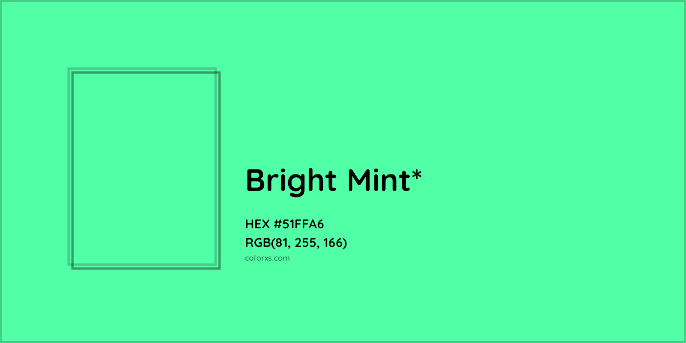 HEX #51FFA6 Color Name, Color Code, Palettes, Similar Paints, Images