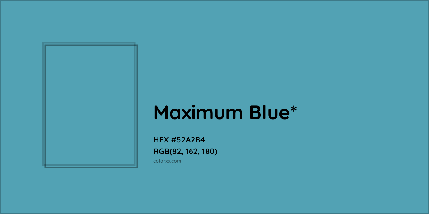 HEX #52A2B4 Color Name, Color Code, Palettes, Similar Paints, Images