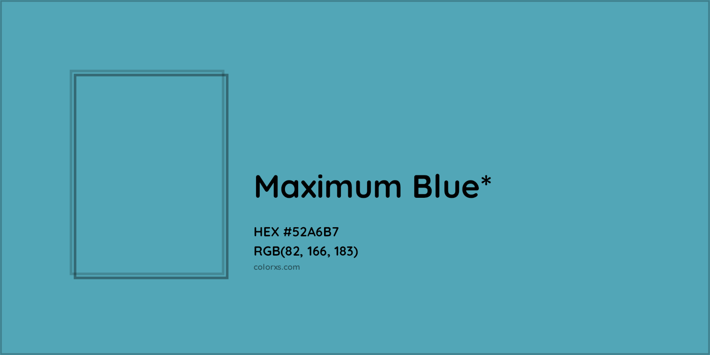 HEX #52A6B7 Color Name, Color Code, Palettes, Similar Paints, Images