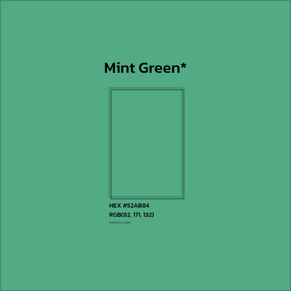 HEX #52AB84 Color Name, Color Code, Palettes, Similar Paints, Images