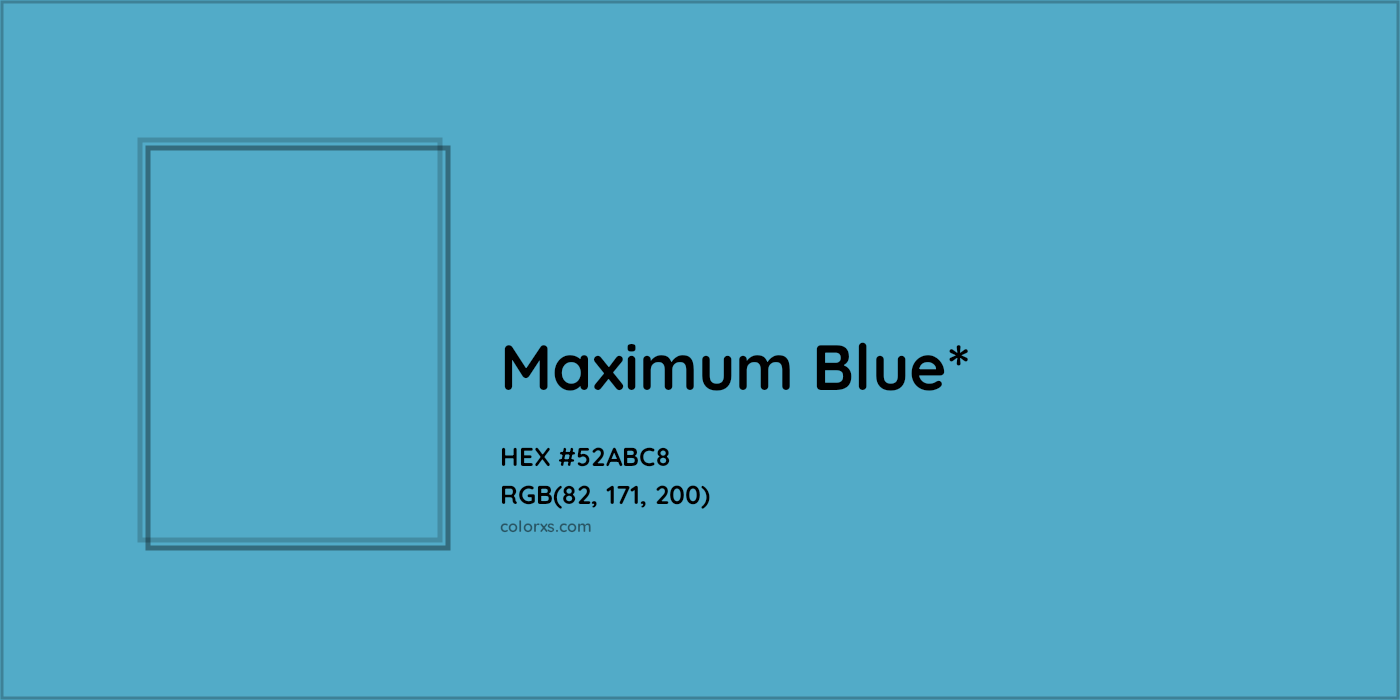 HEX #52ABC8 Color Name, Color Code, Palettes, Similar Paints, Images