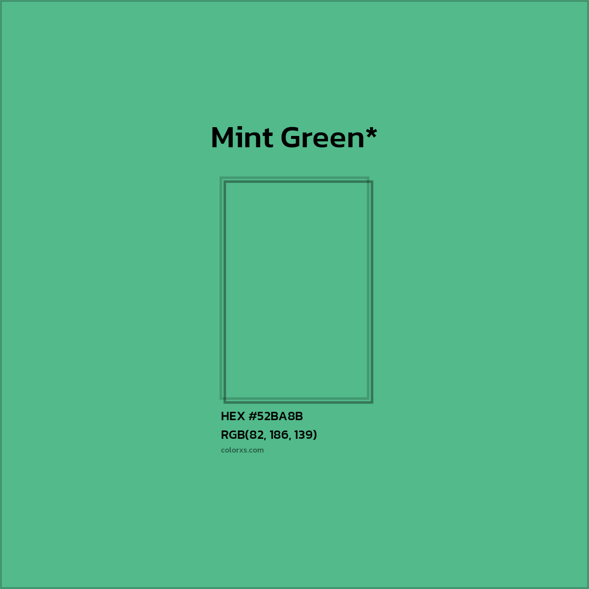 HEX #52BA8B Color Name, Color Code, Palettes, Similar Paints, Images