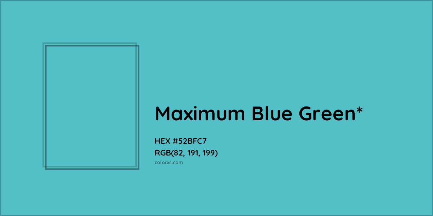 HEX #52BFC7 Color Name, Color Code, Palettes, Similar Paints, Images