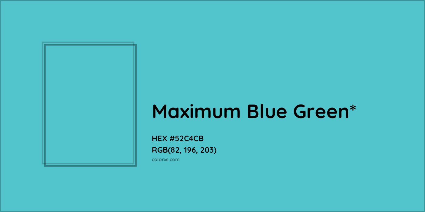 HEX #52C4CB Color Name, Color Code, Palettes, Similar Paints, Images