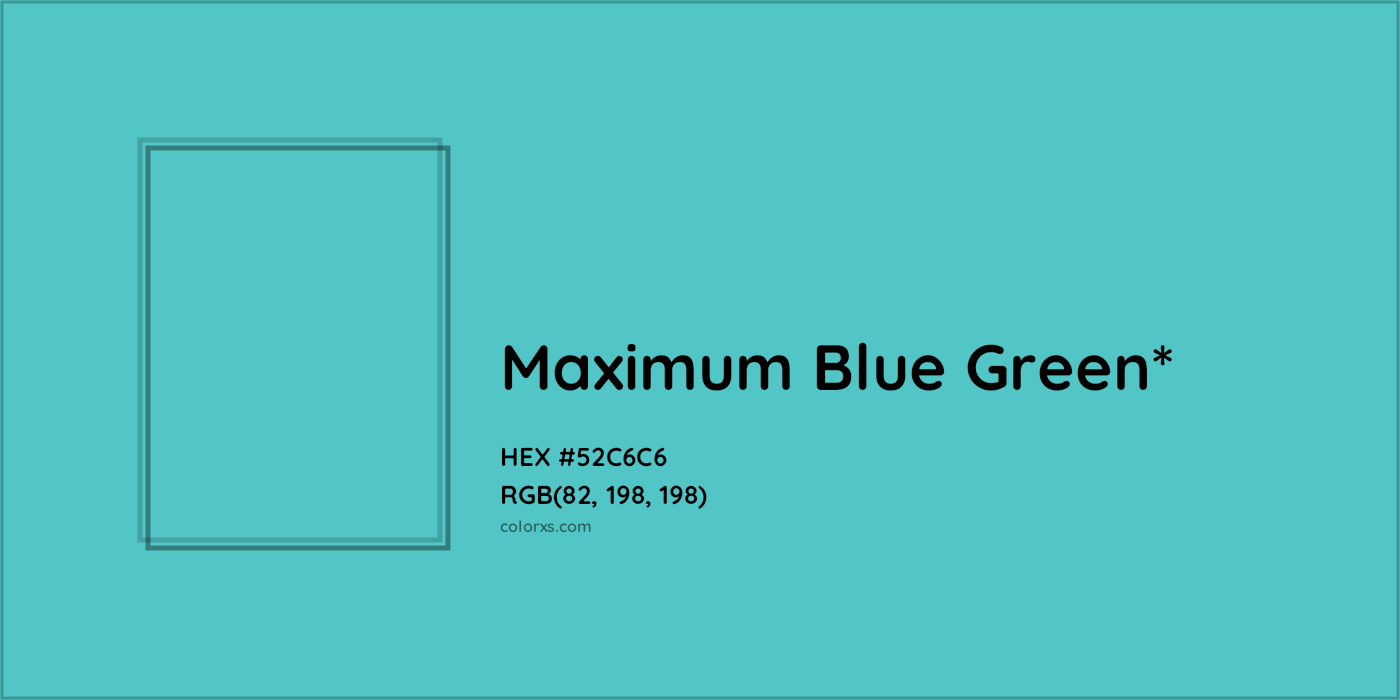 HEX #52C6C6 Color Name, Color Code, Palettes, Similar Paints, Images