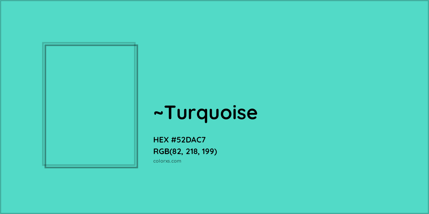 HEX #52DAC7 Color Name, Color Code, Palettes, Similar Paints, Images