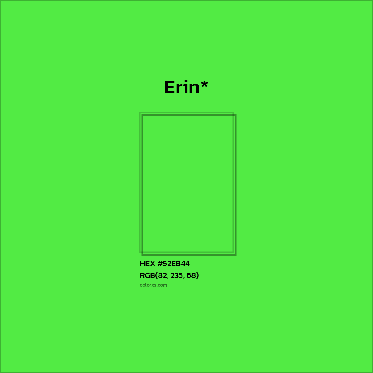 HEX #52EB44 Color Name, Color Code, Palettes, Similar Paints, Images