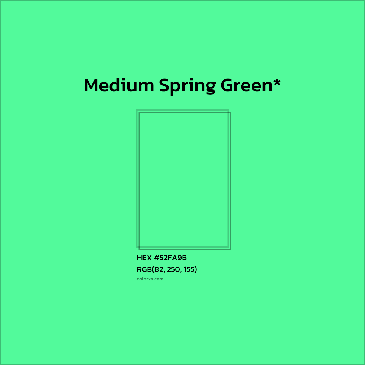HEX #52FA9B Color Name, Color Code, Palettes, Similar Paints, Images
